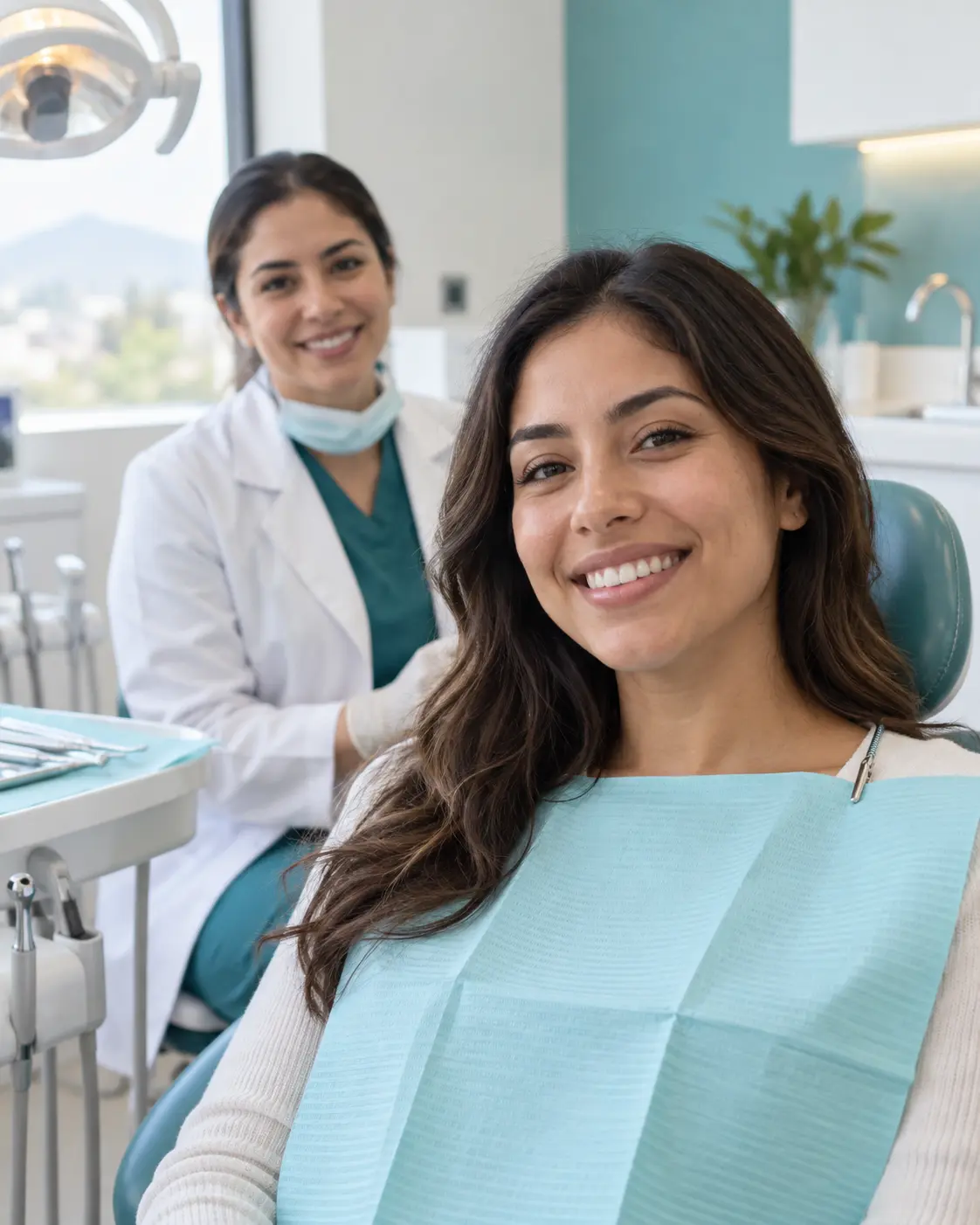 Paciente sonriendo después de su atención dental